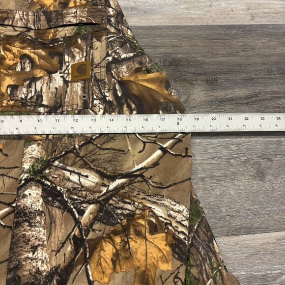 Carhartt Realtree Camouflage Shoreline Men M Nylon Hunting Camo Bib Overalls EUC - Picture 10 of 15